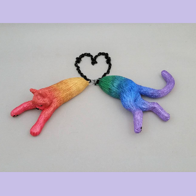 Rainbow cat "kitty kollar" shoulder necklace