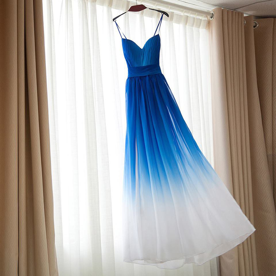 blue and white prom dresses
