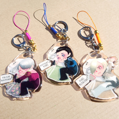 Yoi tea-bag glitter acrylic charm