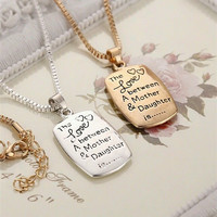  Handmade Fashion Pendant Necklace Mother's Day Gift the Love Between Mother and Daughter Gold Necklace for Mother Grandmother - Thumbnail 1