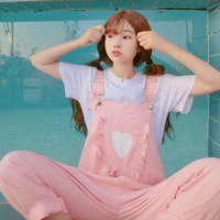 Ruffles kawaii pink overalls - Thumbnail 2