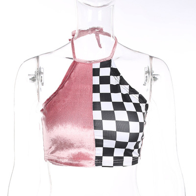 Velvet checker tank top - Thumbnail 4