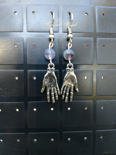 Talk to the Hand (Palmistry Earrings with Amethyst)