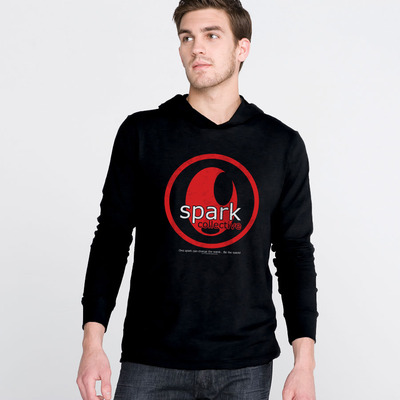Spark logo hoodie tee black