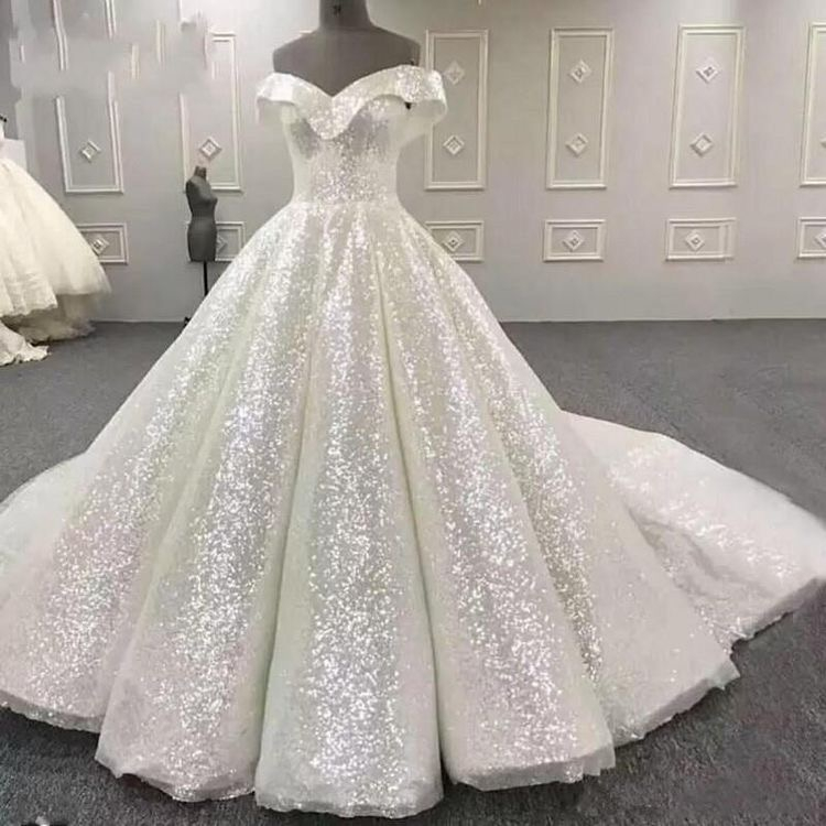 sparkle tulle wedding dress