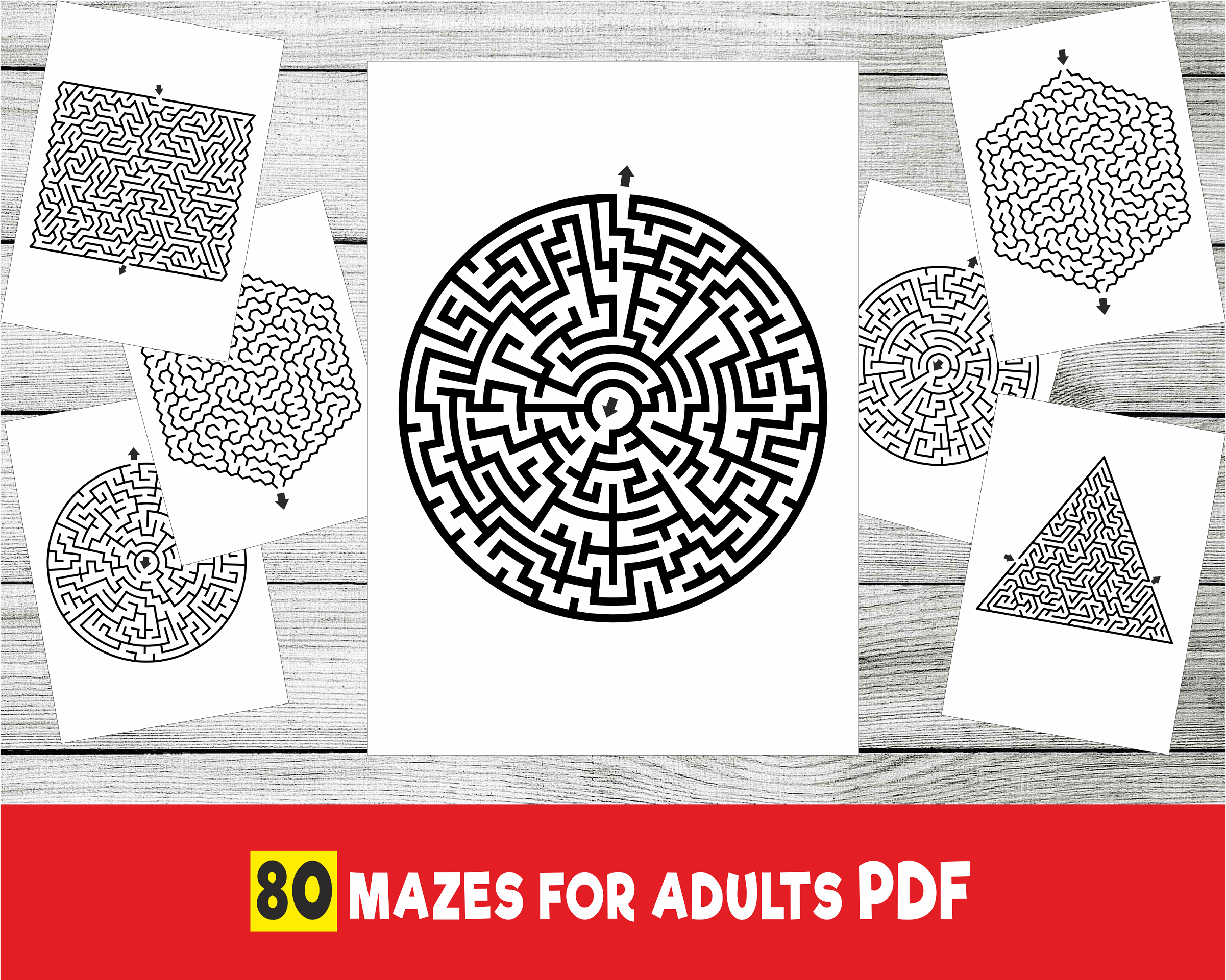 printable mazes for adults 80 maze games level a pdf digital download a4 80 pages to print explore now sold by amyprintables on storenvy