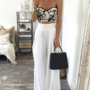 White High Waisted Wide Leg Pants-1