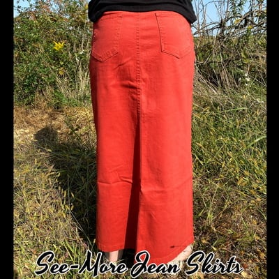 Terra cotta long denim skirt sale