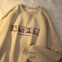 Cute Picture Frame Embroidery Velvet Thick Round Neck Sweatshirt Oversize Hoodie Pullover Sweater E-Girl Kawaii Korean Japanese Harajuku Streetwear-1