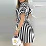 Fashion Striped Short Sleeve Dress-1
