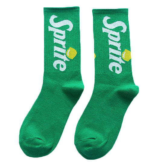 SPRITE SOCKS SET ( 2 PAIRS -GREEN + WHITE )