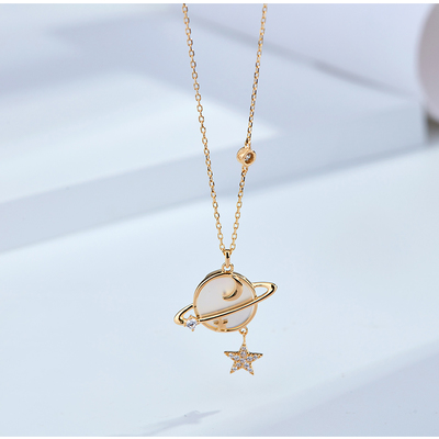 New starry sky planet necklace